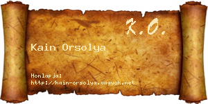 Kain Orsolya névjegykártya